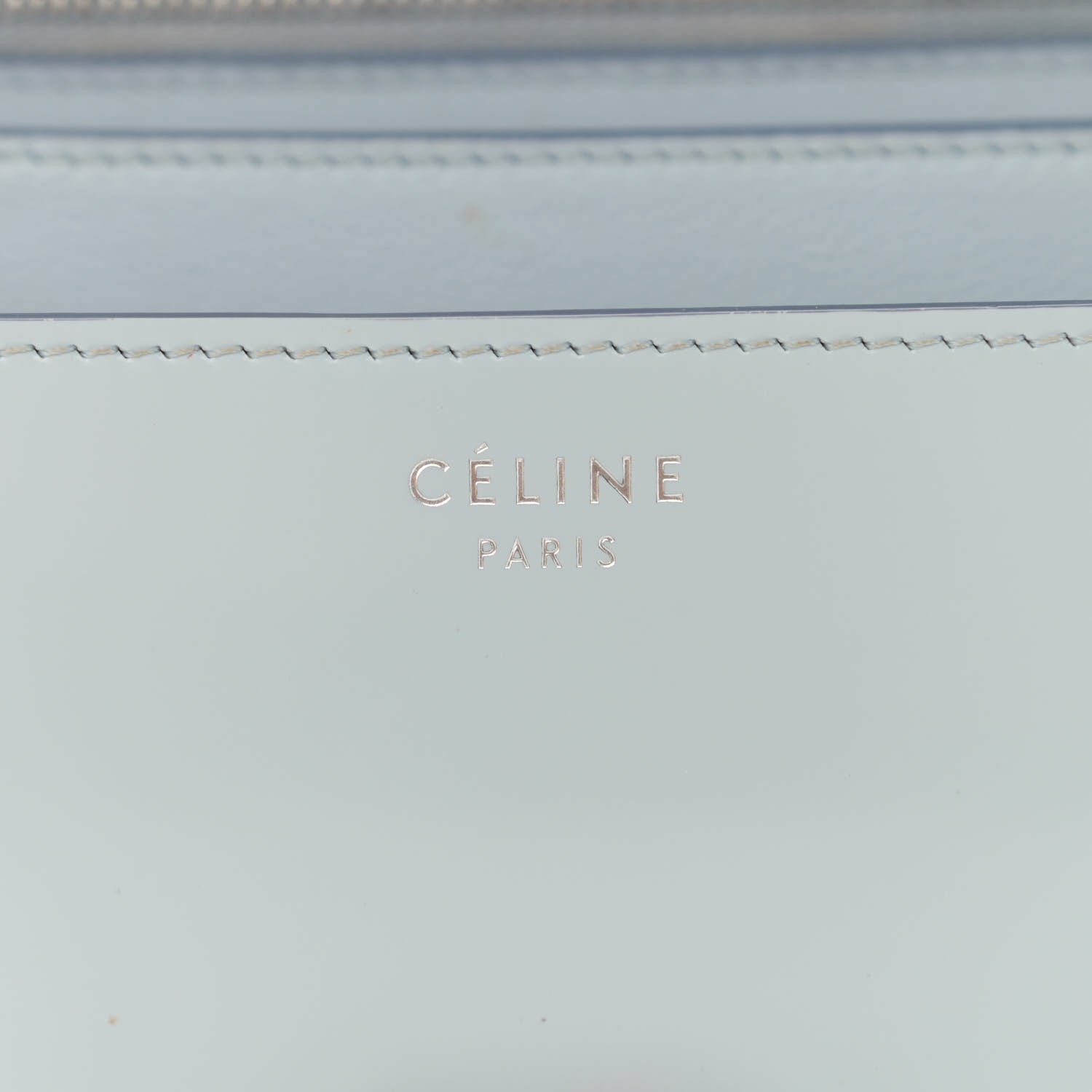 Celine Spazzolato Calfskin Medium Classic Box Flap Bag Glacier 6 of 12