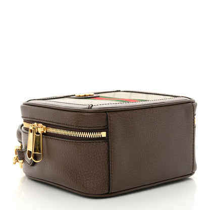 Gucci GG Supreme Monogram Textured Dollar Calfskin Mini Ophidia Top Handle Square Shoulder Bag Beige Ebony New Acero 4 of 10