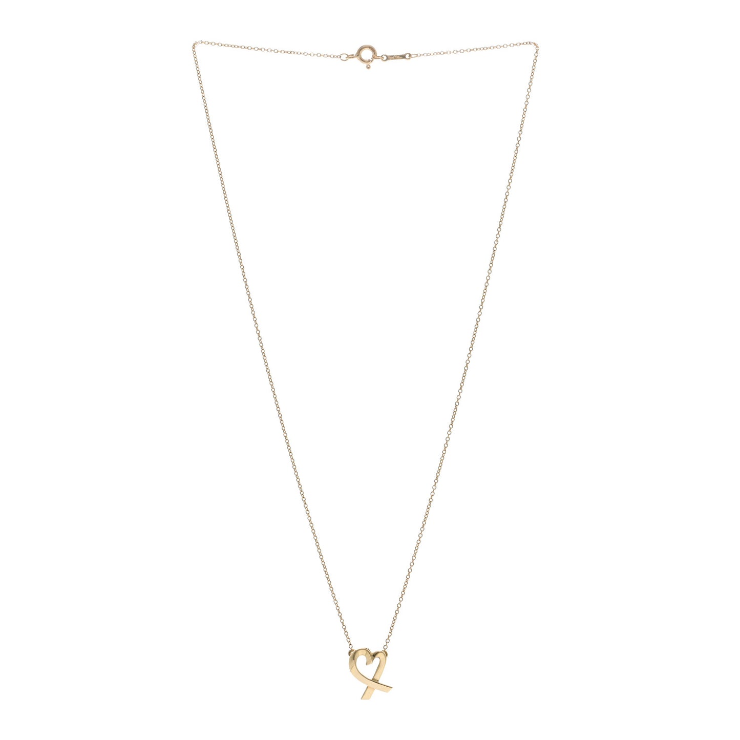 18K Yellow Gold Small Paloma Picasso Loving Heart Pendant Necklace