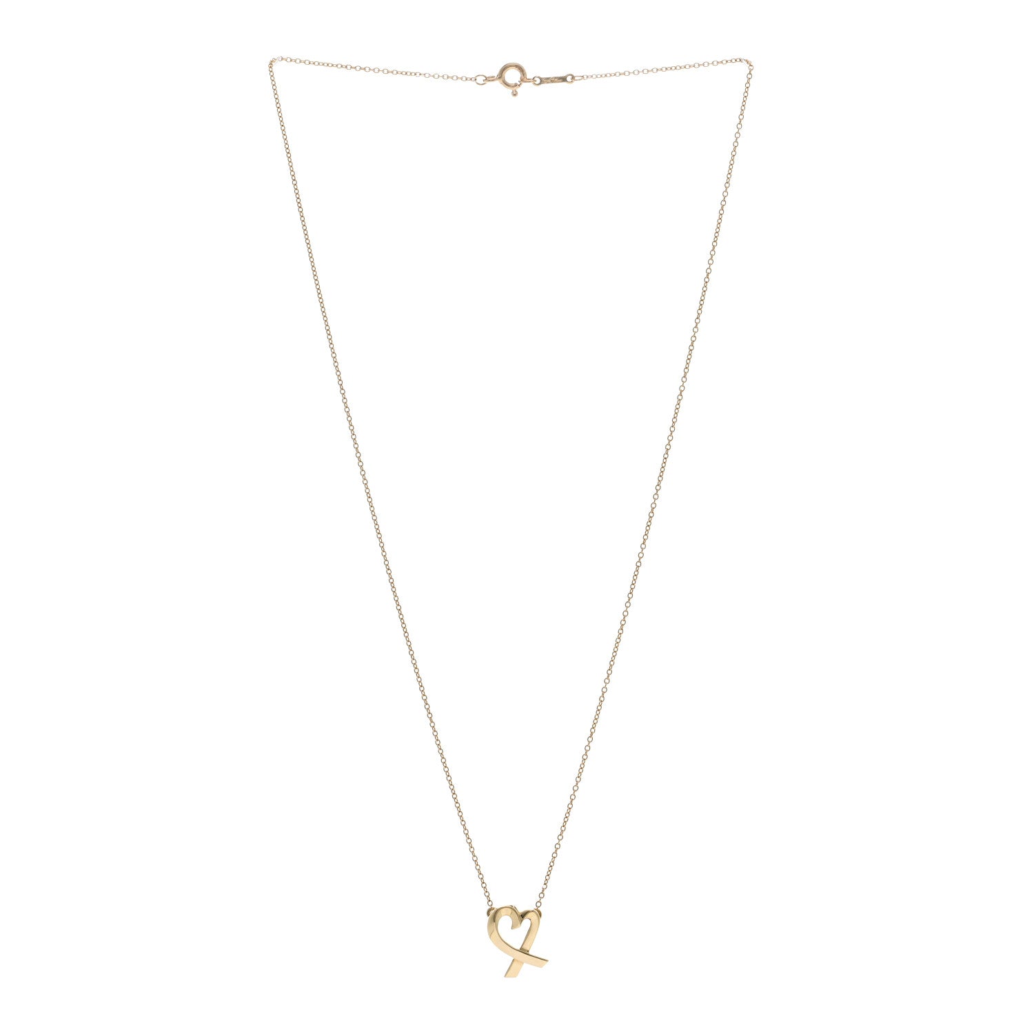 Tiffany 18K Yellow Gold Small Paloma Picasso Loving Heart Pendant Necklace 3 of 4