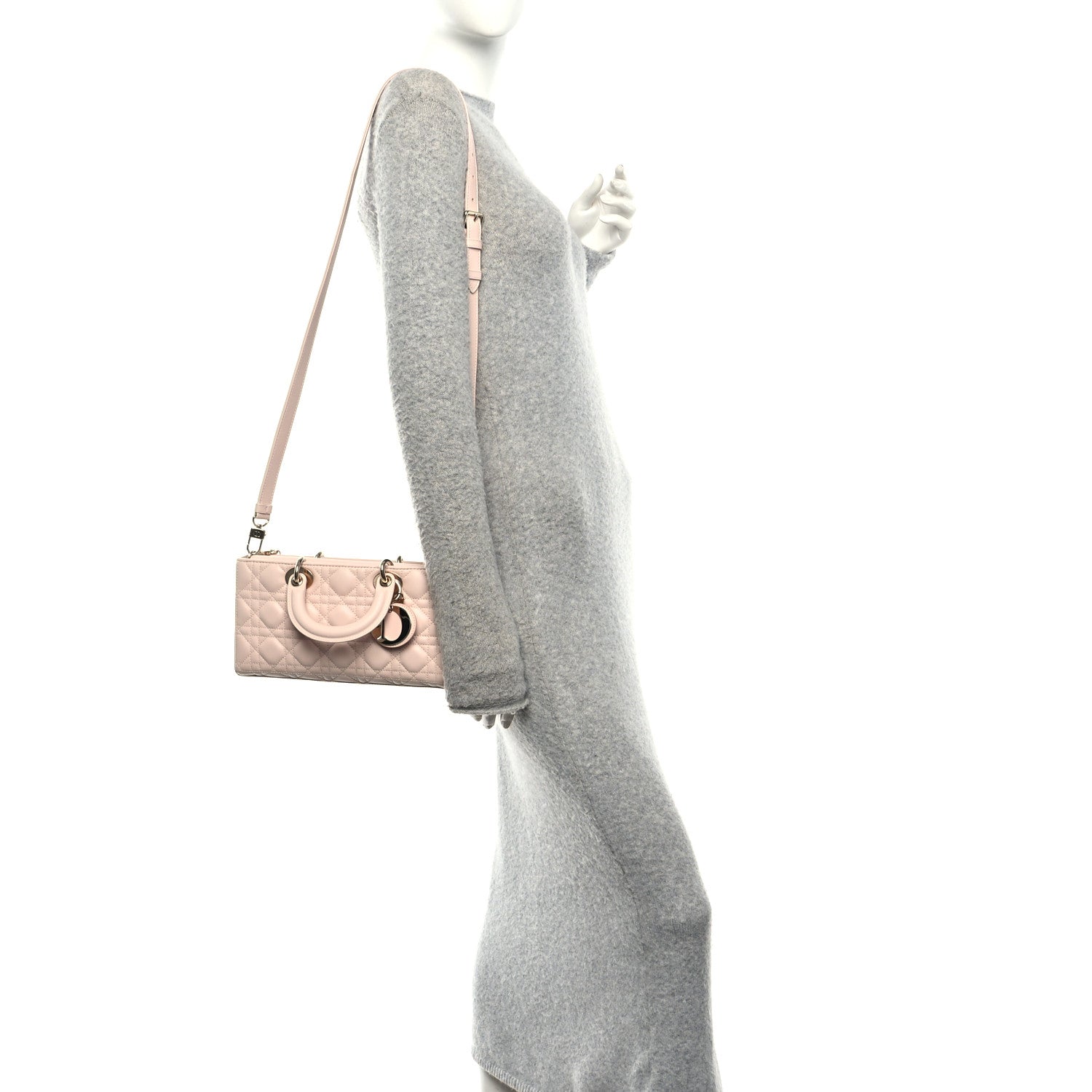 Christian Dior Lambskin Cannage Medium Lady D-Joy Powder Pink 2 of 9