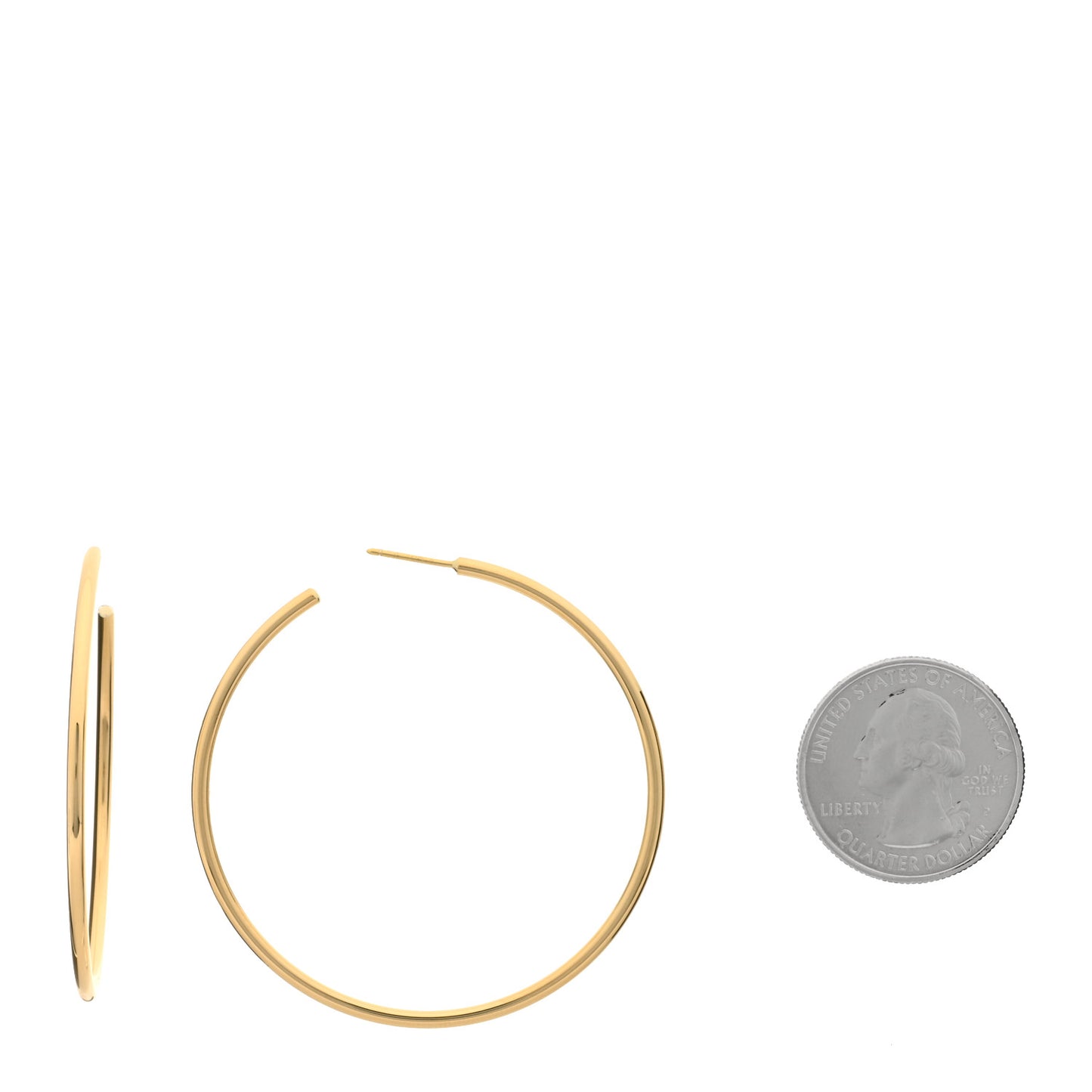 18K Yellow Gold Large Hoop Earrings