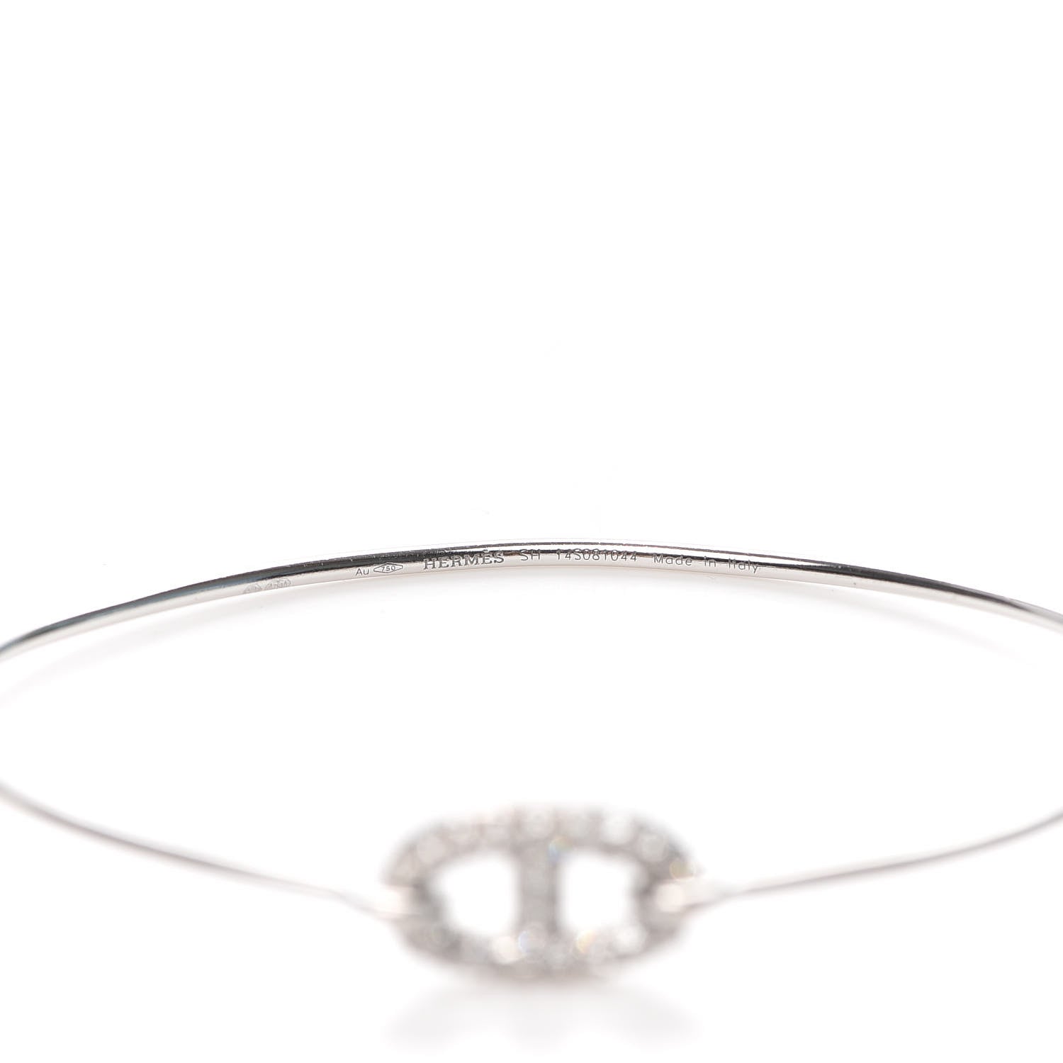 Hermes 18K White Gold Diamond PM Ronde Chaine d'Ancre Bracelet SH 4 of 6
