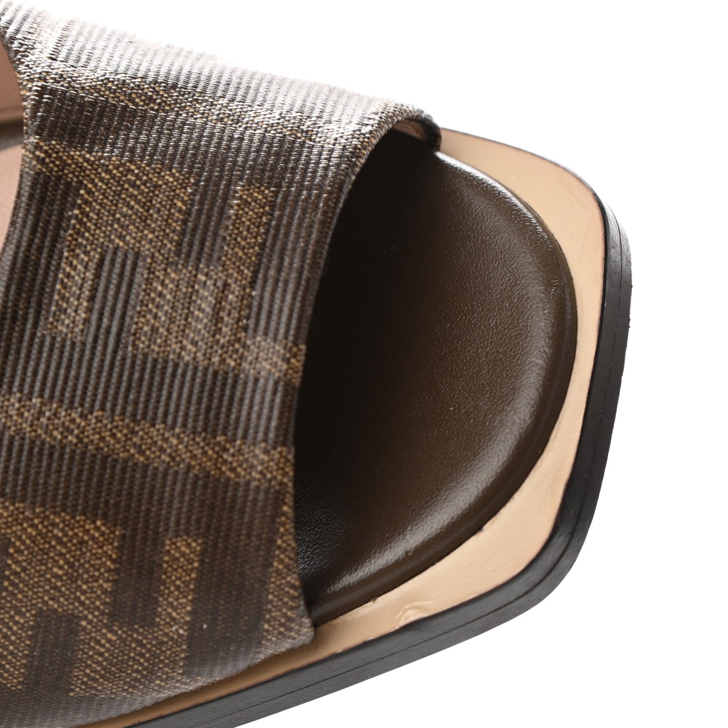 Fendi Glazed Fabric FF Wedge Sandals 36.5 Tobacco Moro 18 of 19