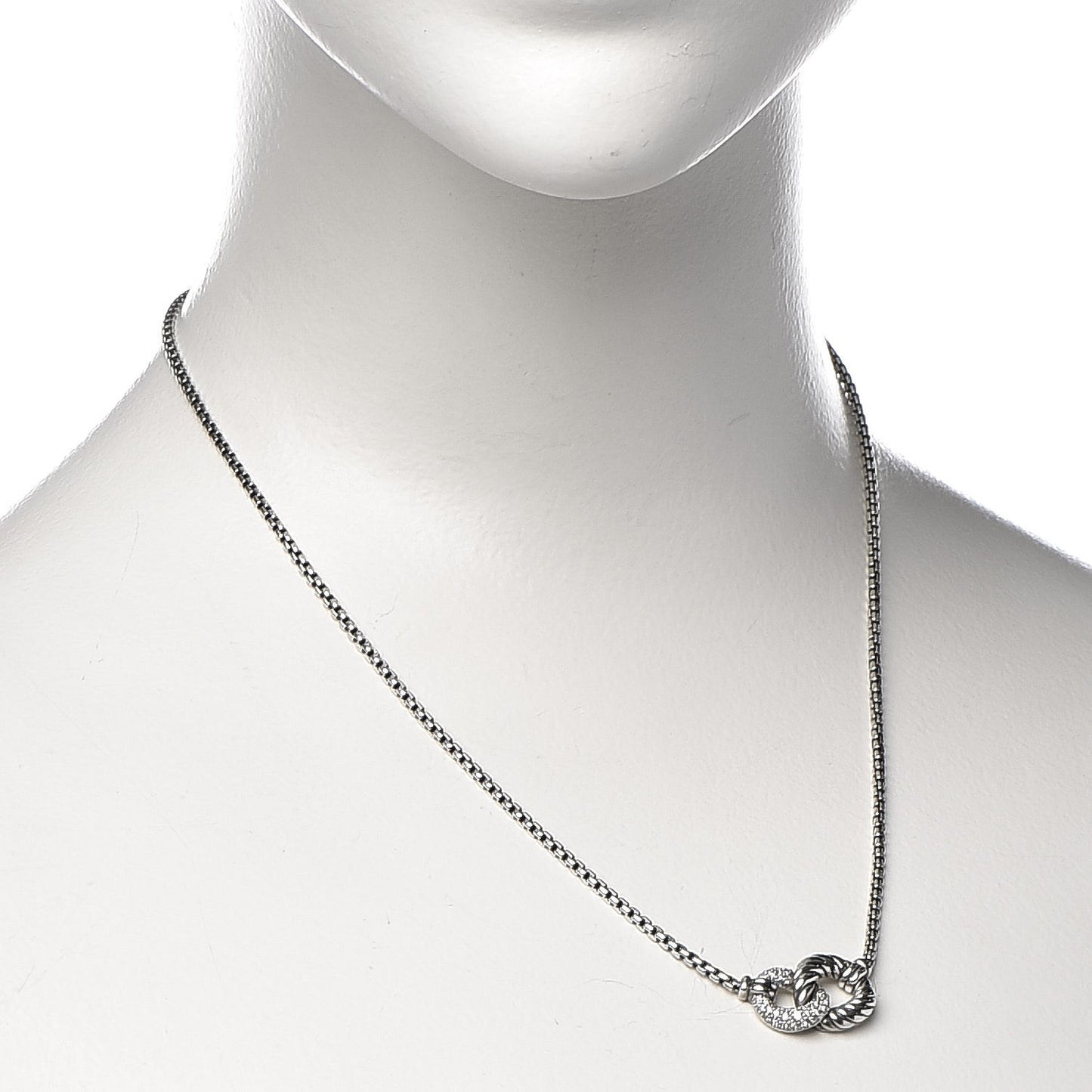 Sterling Silver Diamond Belmont Pendant Necklace