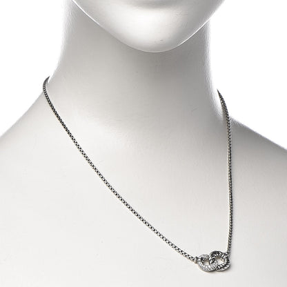 David Yurman Sterling Silver Diamond Belmont Pendant Necklace 2 of 7