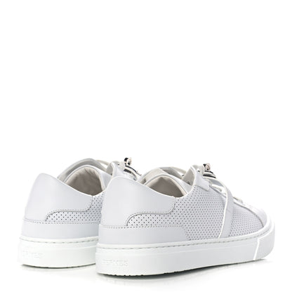 Hermes Calfskin Perforated Day Sneakers 37 White 4 of 9
