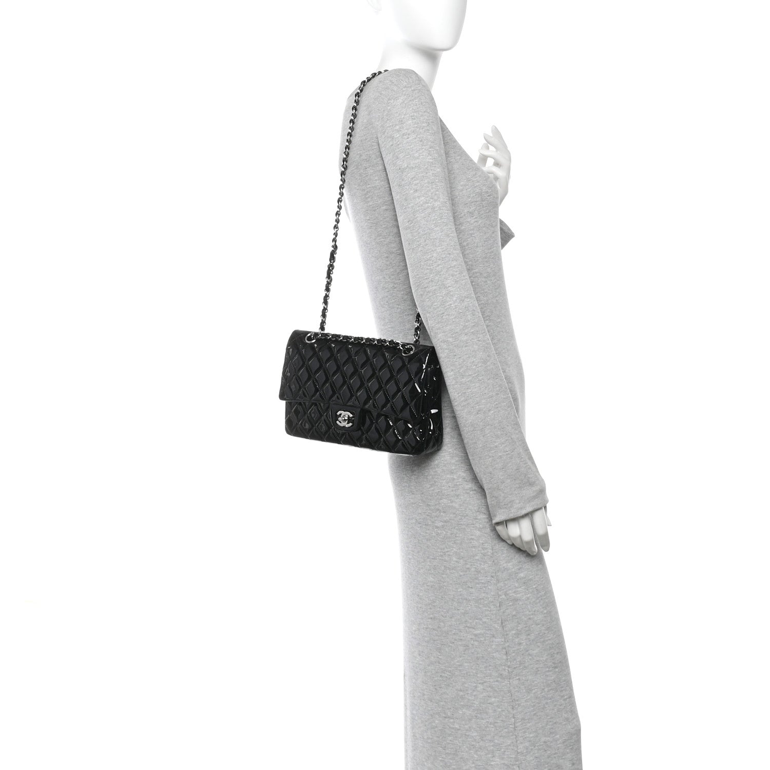 Chanel Patent Quilted Medium Double Flap Black 2 of 10
