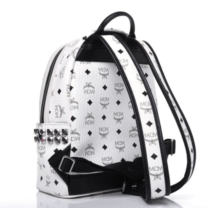 MCM Visetos Small Side Stud Stark Backpack White 2 of 19