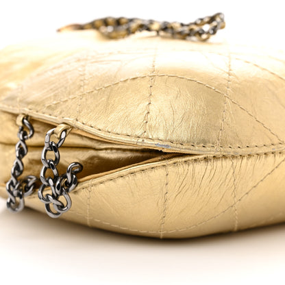 Chanel Metallic Aged Calfskin Quilted Small Gabrielle Bucket Gold 9 of 10