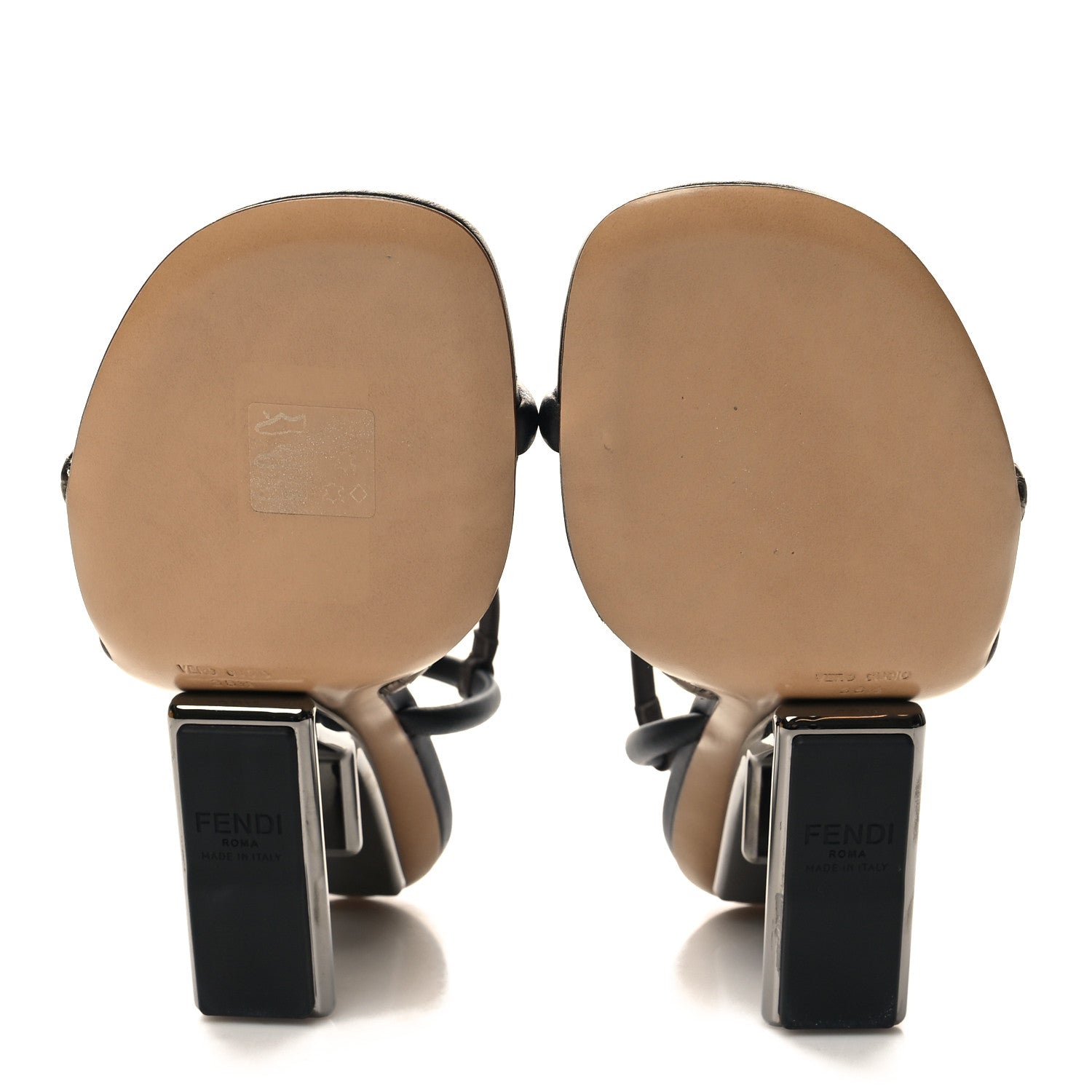 Fendi Nappa Metallic Ayers Fendi First 95mm Strappy Sandals 38.5 Black Chocolate Stagno 5 of 8