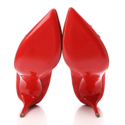 Christian Louboutin Suede Viennana 100 Strappy Booties 40 Rouge De Mars 4 of 4