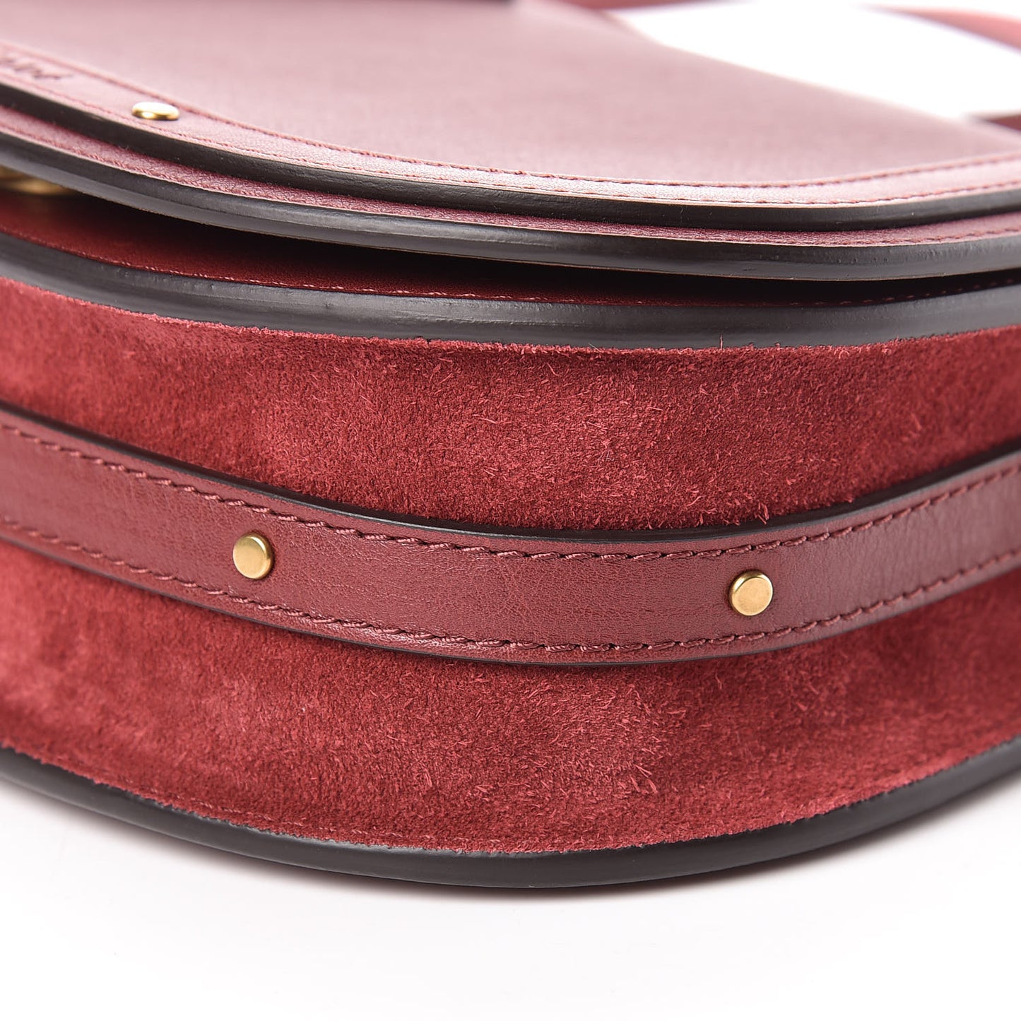 Calfskin Small Nile Bracelet Bag Sienna Red
