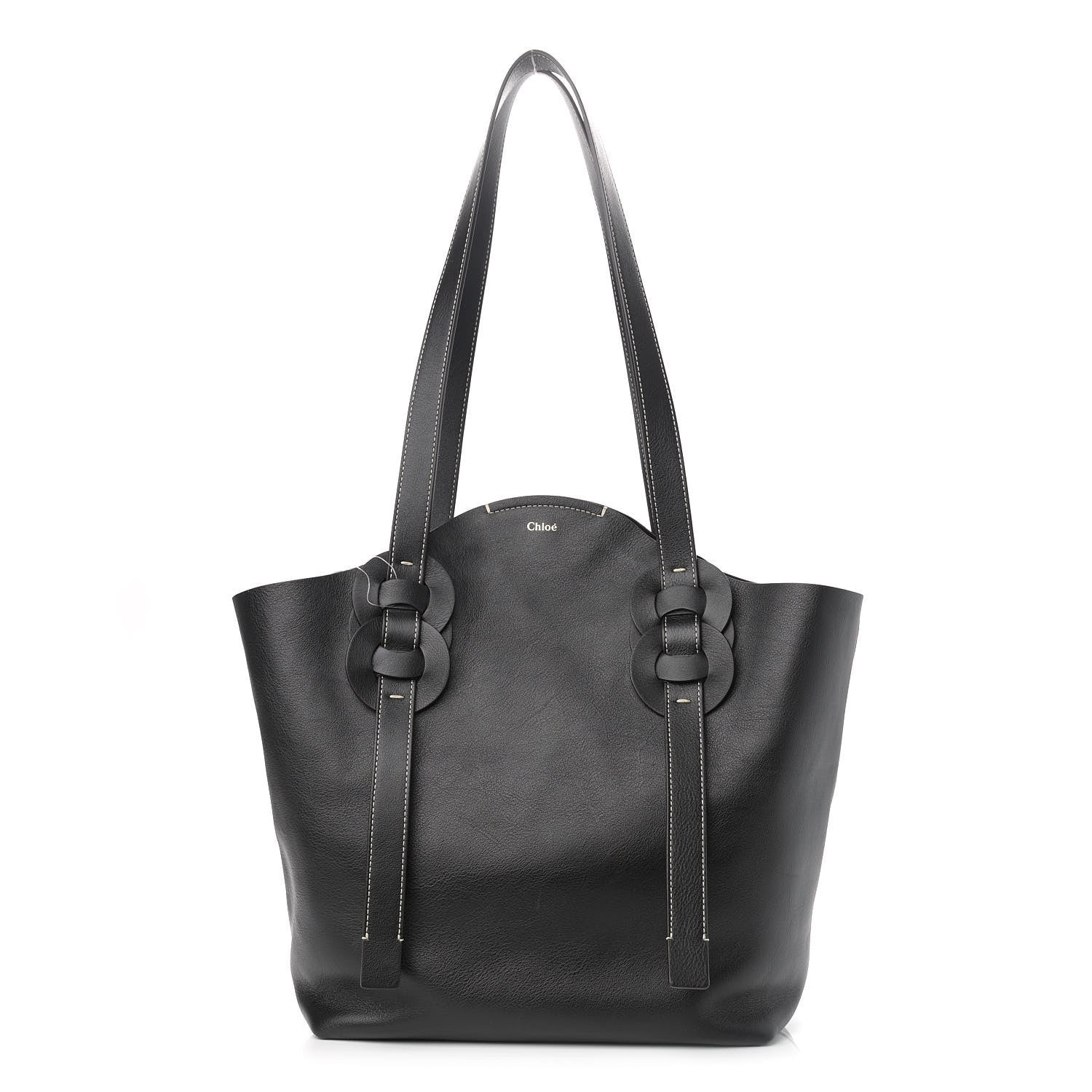 Chloe Small Grain Smooth Calfskin Medium Darryl Tote Black 1 of 9