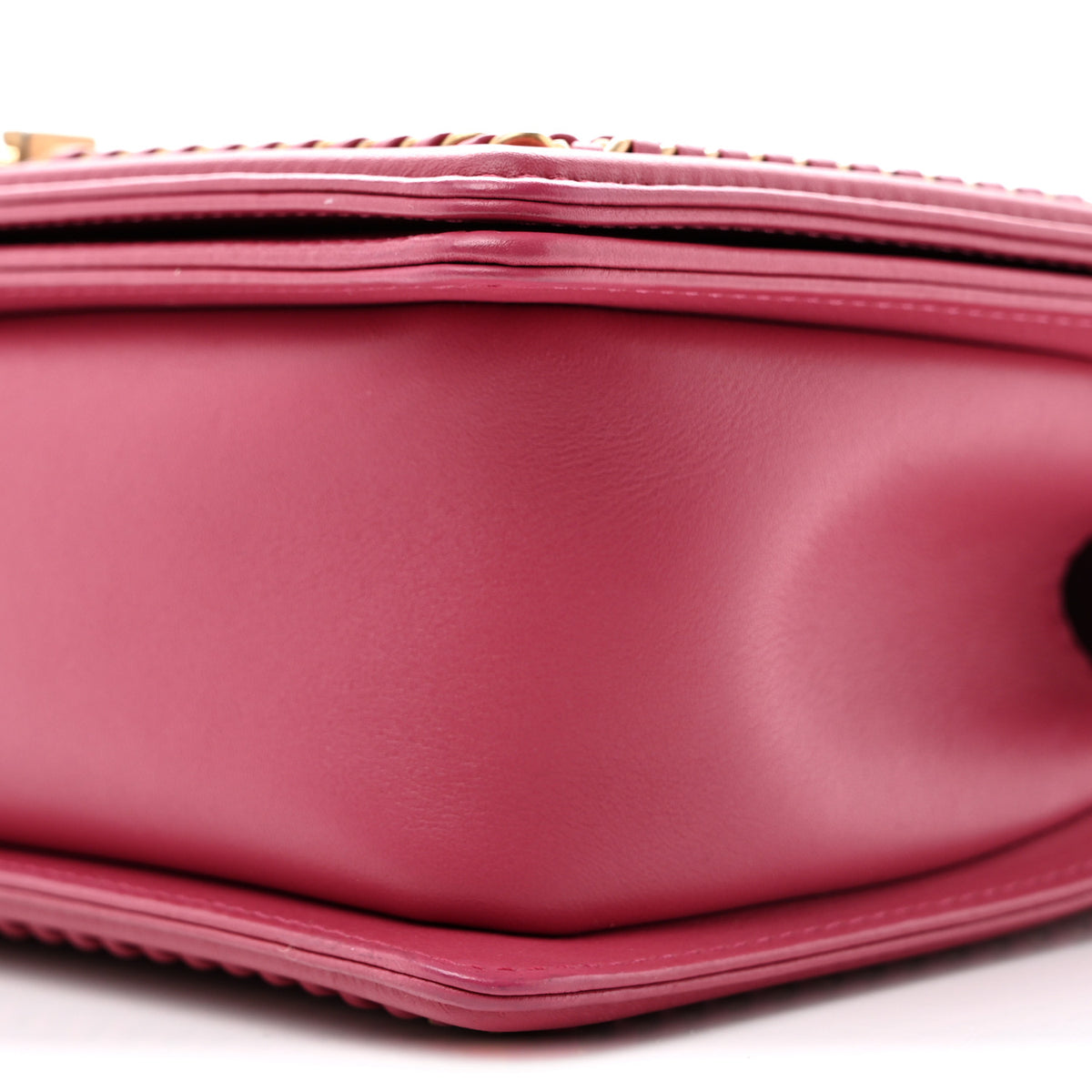 Calfskin Quilted Medium Top Handle Boy Flap Pink