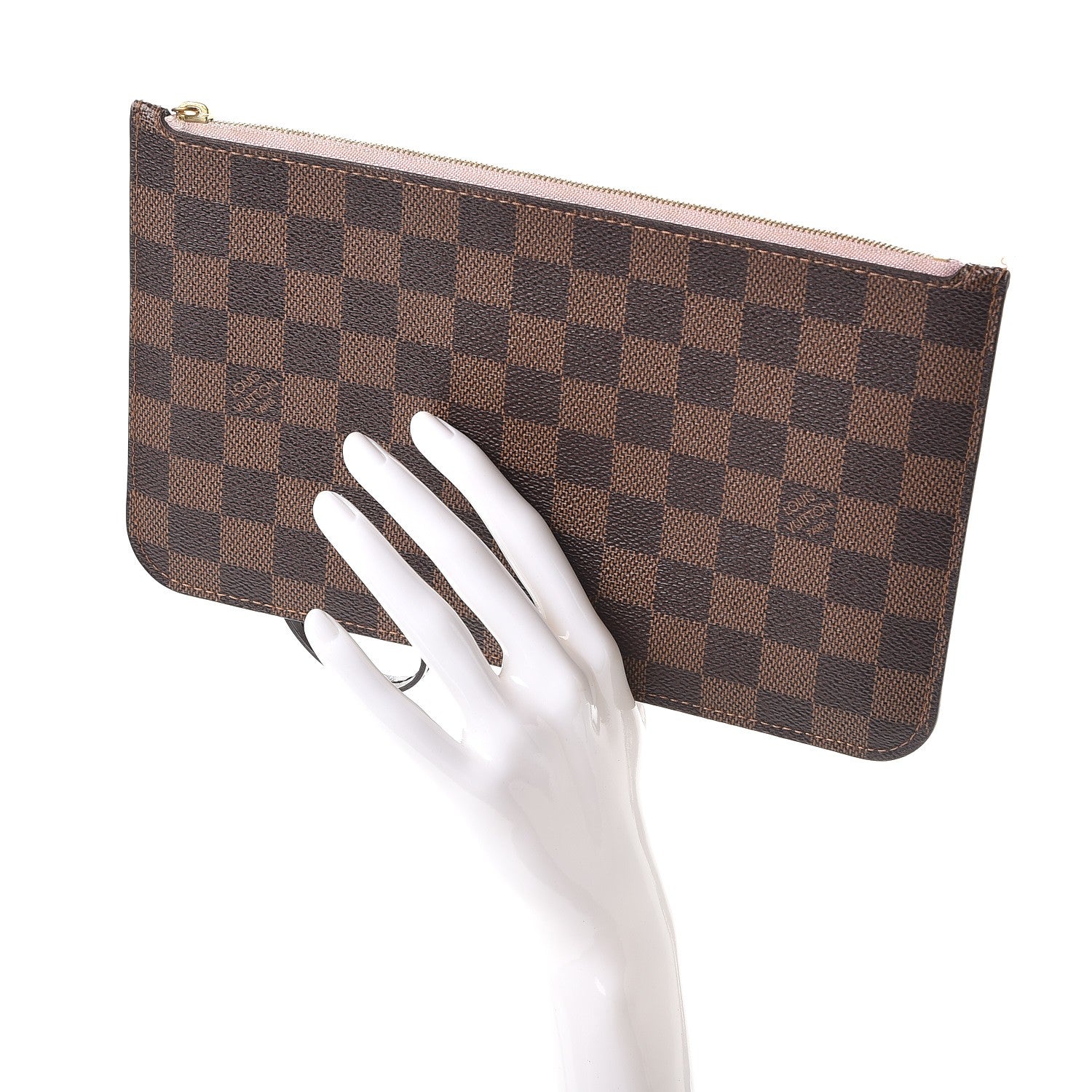 Louis Vuitton Damier Ebene Neverfull MM GM Pochette Rose Ballerine 2 of 8