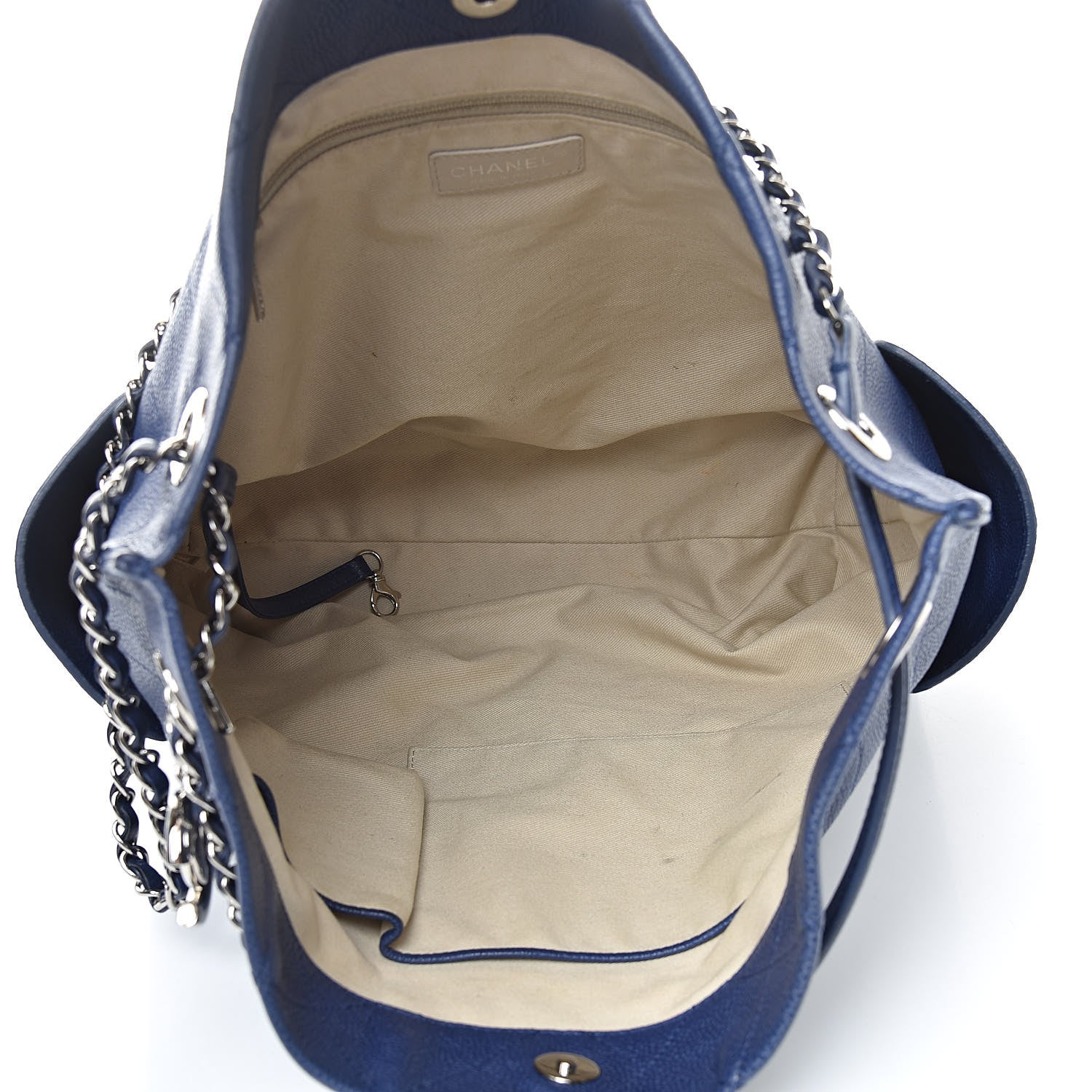 Chanel Grained Calfskin CC Pocket Tote Navy Blue 5 of 18