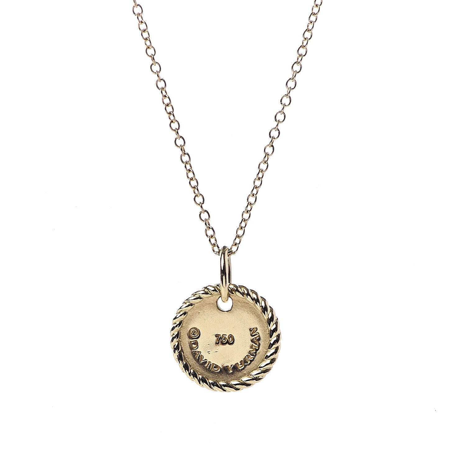 David Yurman 18K Yellow Gold Diamond Initial K Charm Pendant Necklace 7 of 7