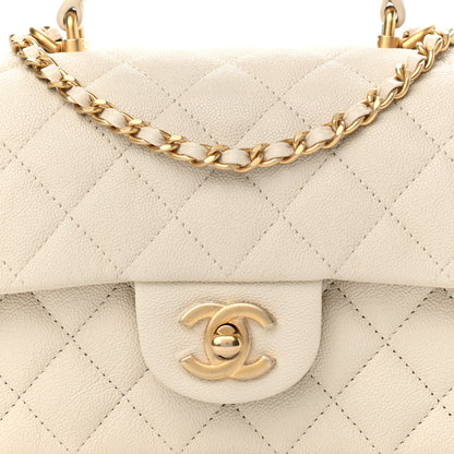Chanel Caviar Quilted Mini Top Handle Rectangular Flap Beige 8 of 11