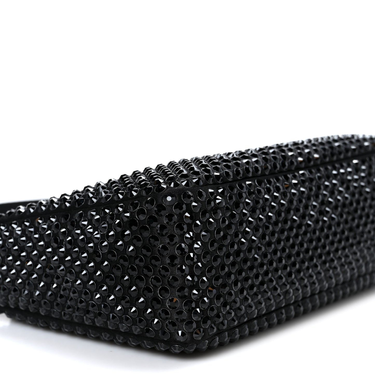 Satin Crystal Mini Re-Edition 2000 Bag Black