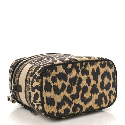 Christian Dior Canvas Mizza Embroidered Small Leopard Travel Vanity Case Beige 4 of 8