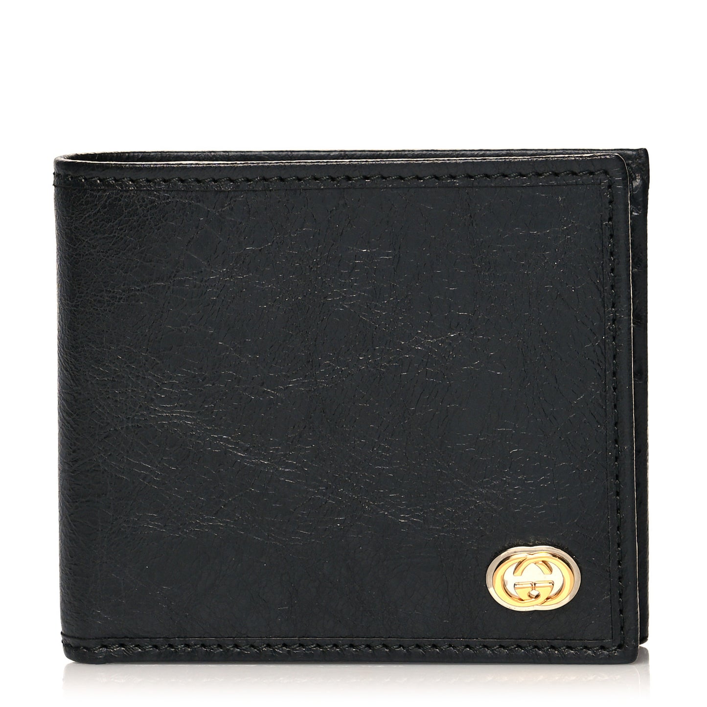 Fluffy Calfskin Morpheus Bi-Fold Wallet Black
