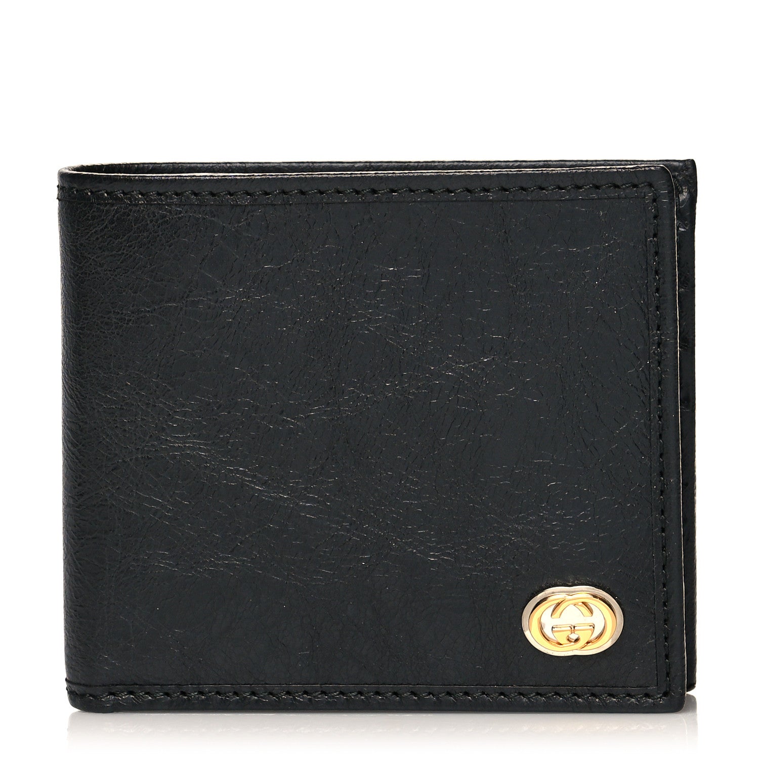 Gucci Fluffy Calfskin Morpheus Bi-Fold Wallet Black 1 of 8