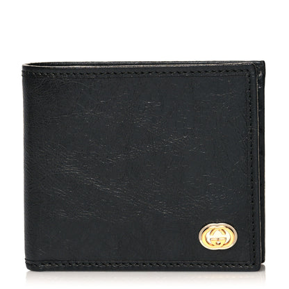 Gucci Fluffy Calfskin Morpheus Bi-Fold Wallet Black 1 of 8