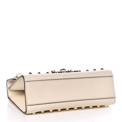 Gucci Calfskin Studded Small Padlock Shoulder Bag White 4 of 10