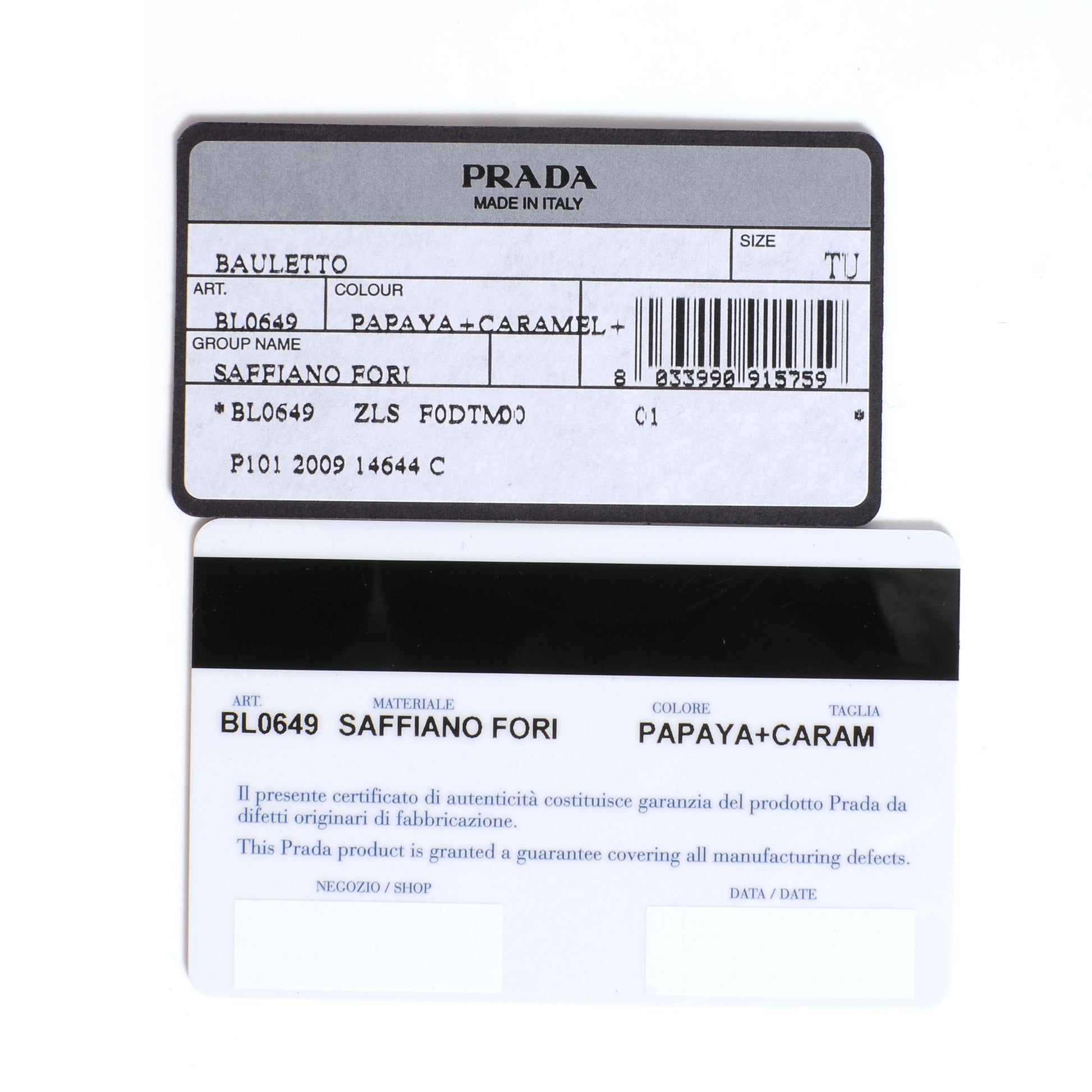Prada Saffiano Perforated Striped Boston Papaya Caramel 9 of 10