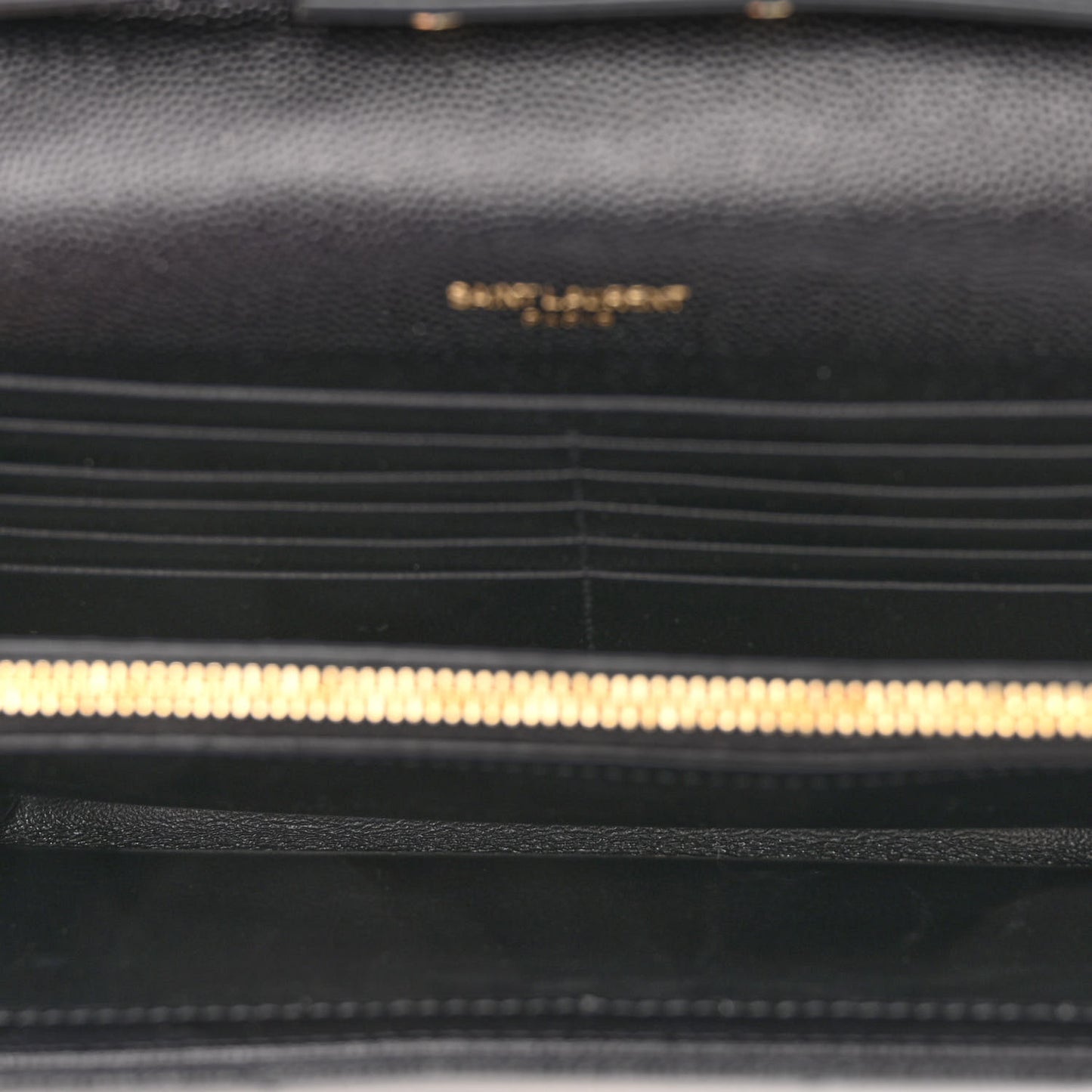 Grain De Poudre Matelasse Chevron Monogram Chain Wallet Black