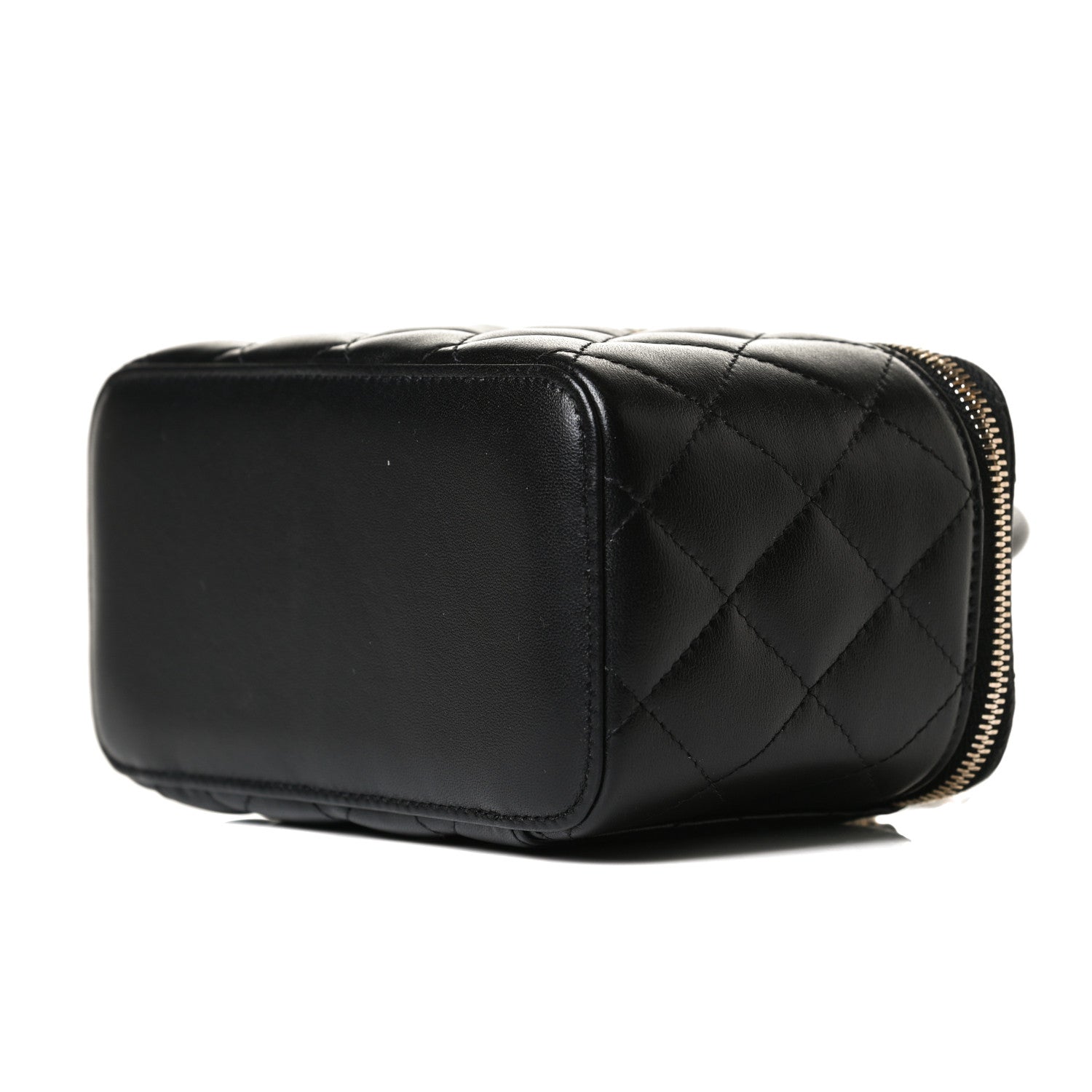 Chanel Lambskin Quilted Small Top Handle Vanity Case With Chain Black 10 of 14