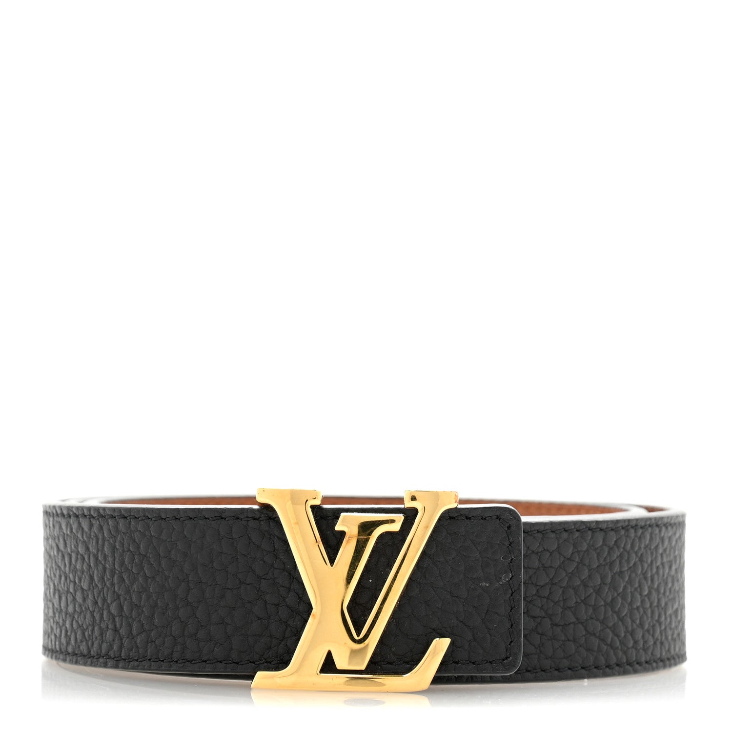 Louis Vuitton Taurillon Calfskin 30mm LV Initiales Reversible Belt 75 30 Black 1 of 6