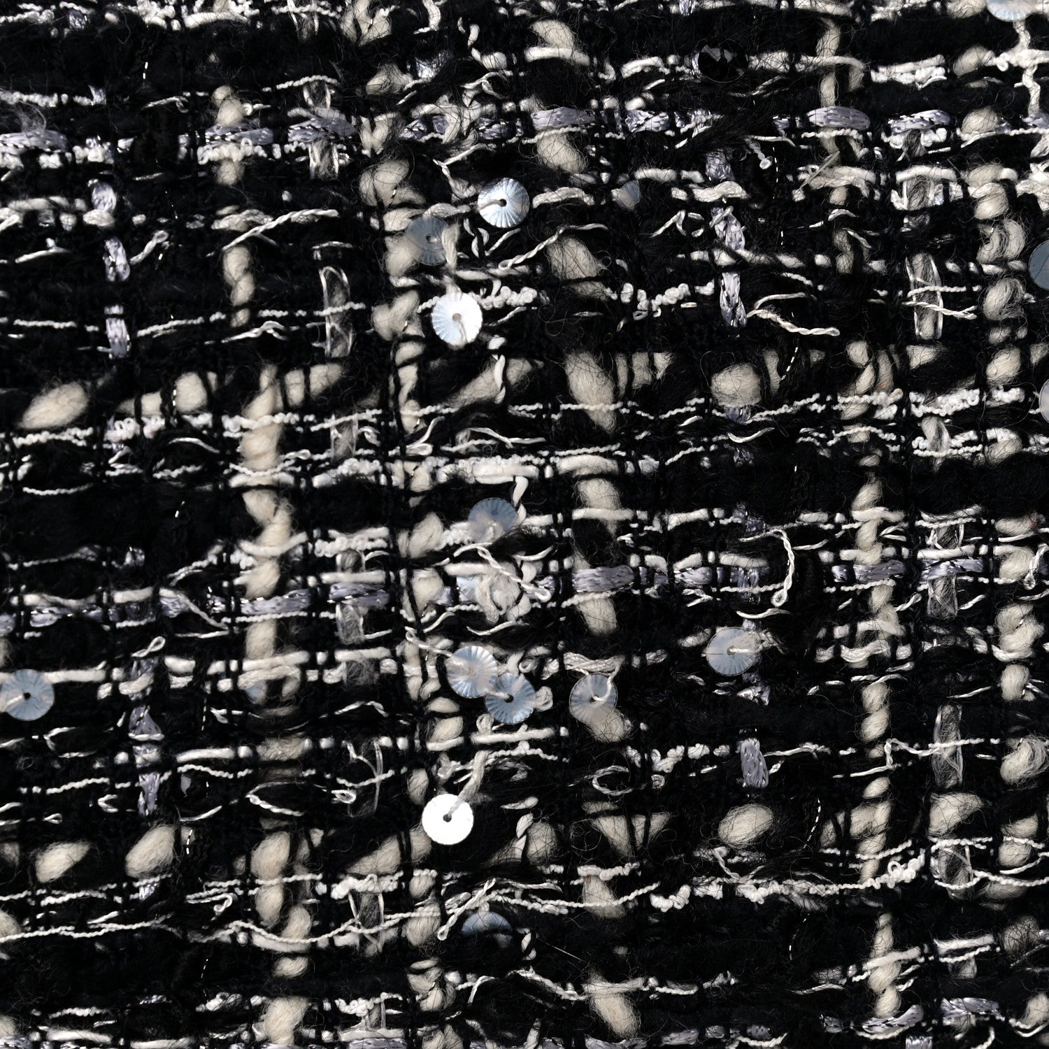 Chanel Sequin Tweed Single Flap Ecru Black 32 of 32