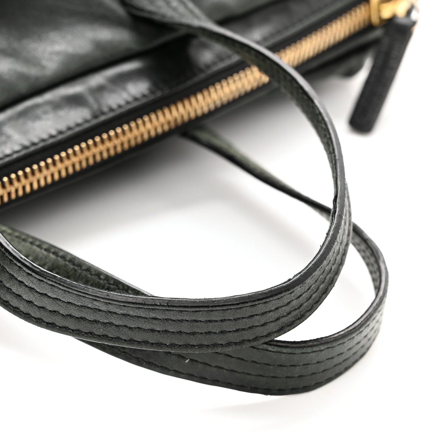 Goatskin Zip It Satchel Black