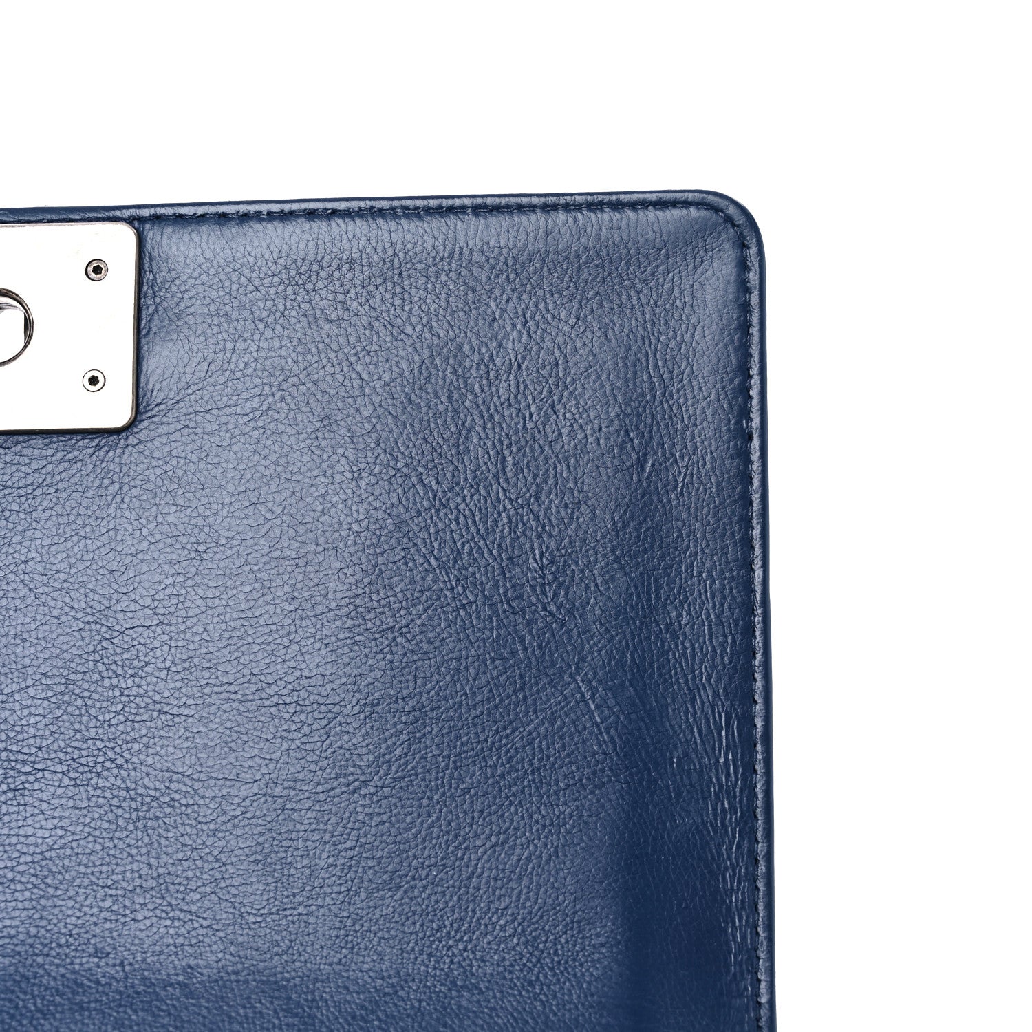Chanel Calfskin Double Stitch Medium Boy Flap Navy Blue 12 of 16