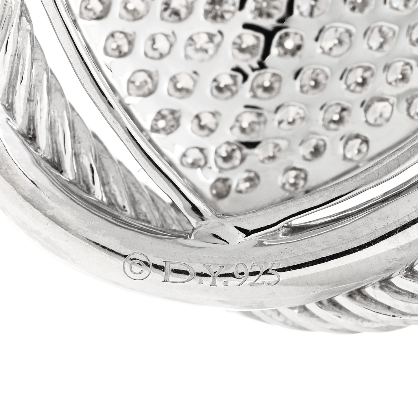Sterling Silver Diamond 32mm Large Infinity Pendant