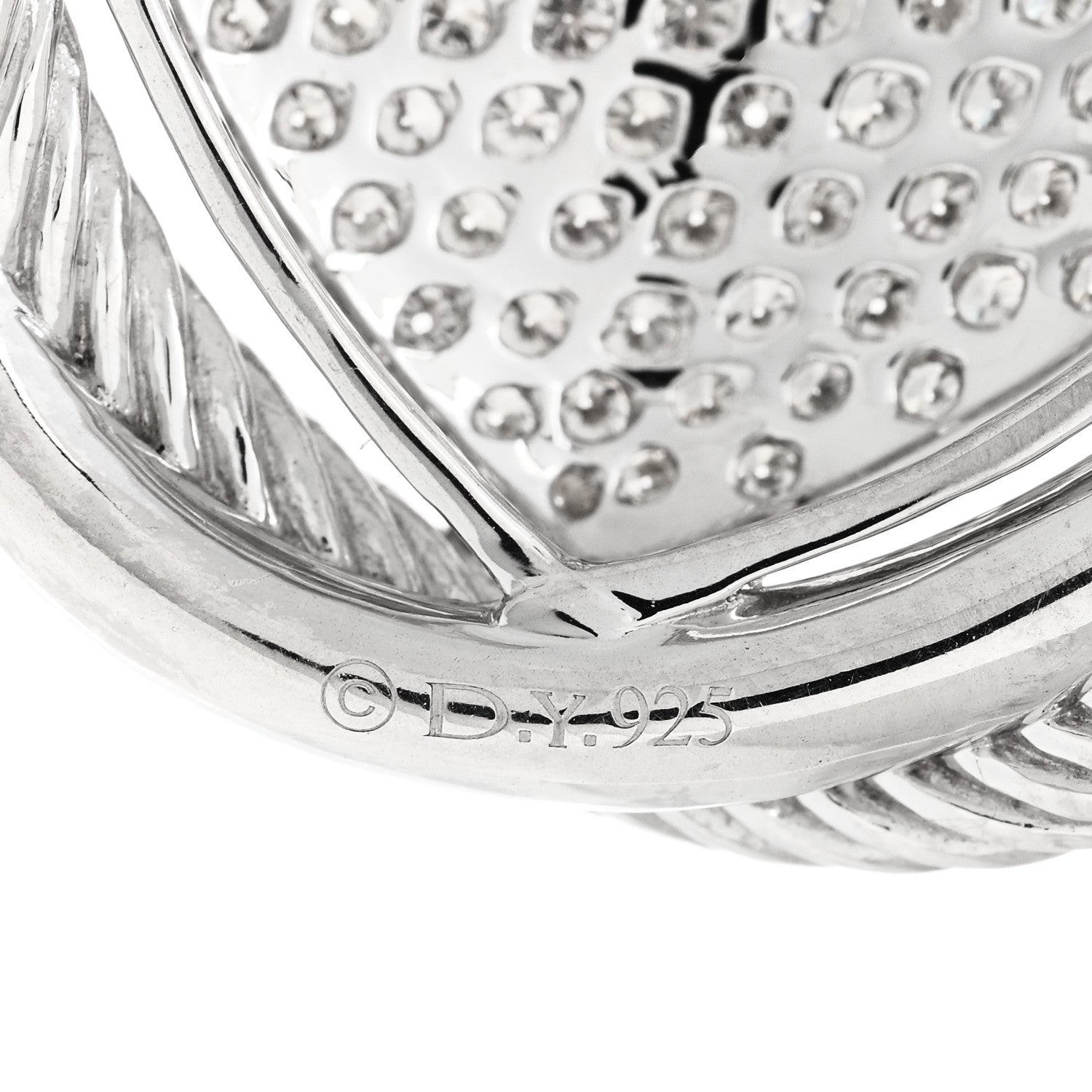 David Yurman Sterling Silver Diamond 32mm Large Infinity Pendant 4 of 4