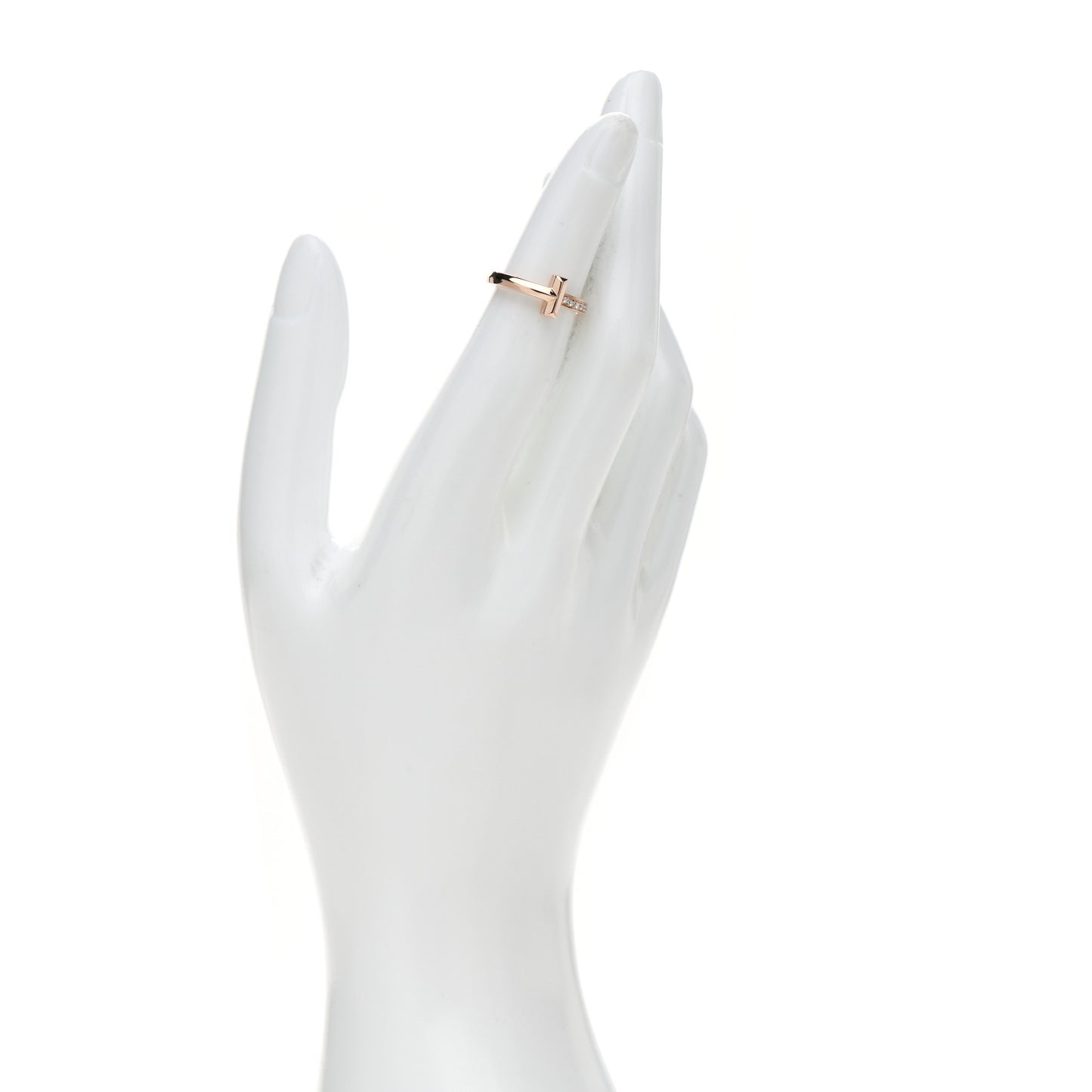 18K Rose Gold Diamond T T1 Ring 46 3.75