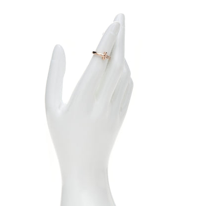 Tiffany 18K Rose Gold Diamond T T1 Ring 46 3.75 2 of 5