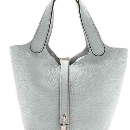 Hermes Taurillon Clemence Picotin Lock 18 PM Bleu Pale 8 of 14