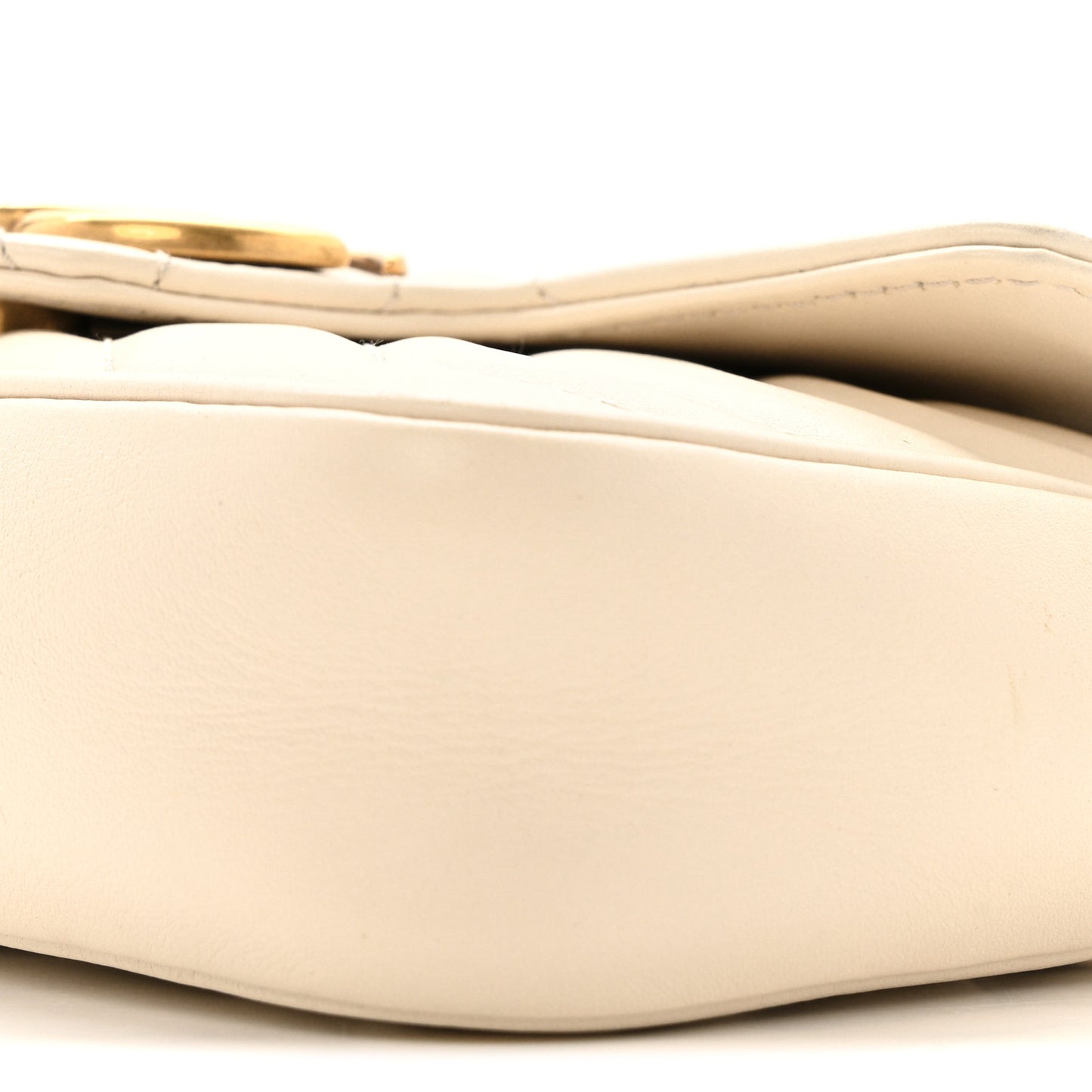 Calfskin Matelasse Super Mini GG Marmont Shoulder Bag White