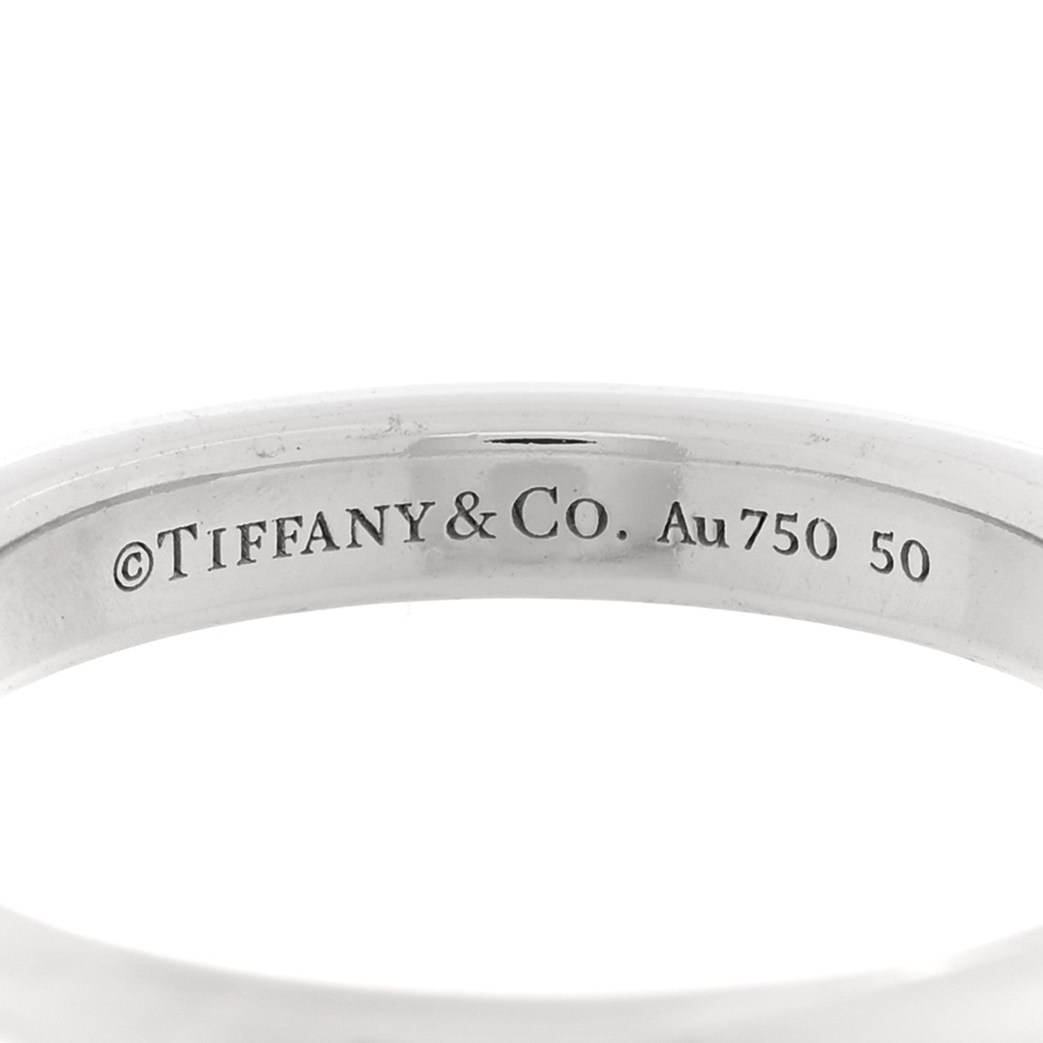 Tiffany 18K White Gold Lock Ring 60 9 4 of 5