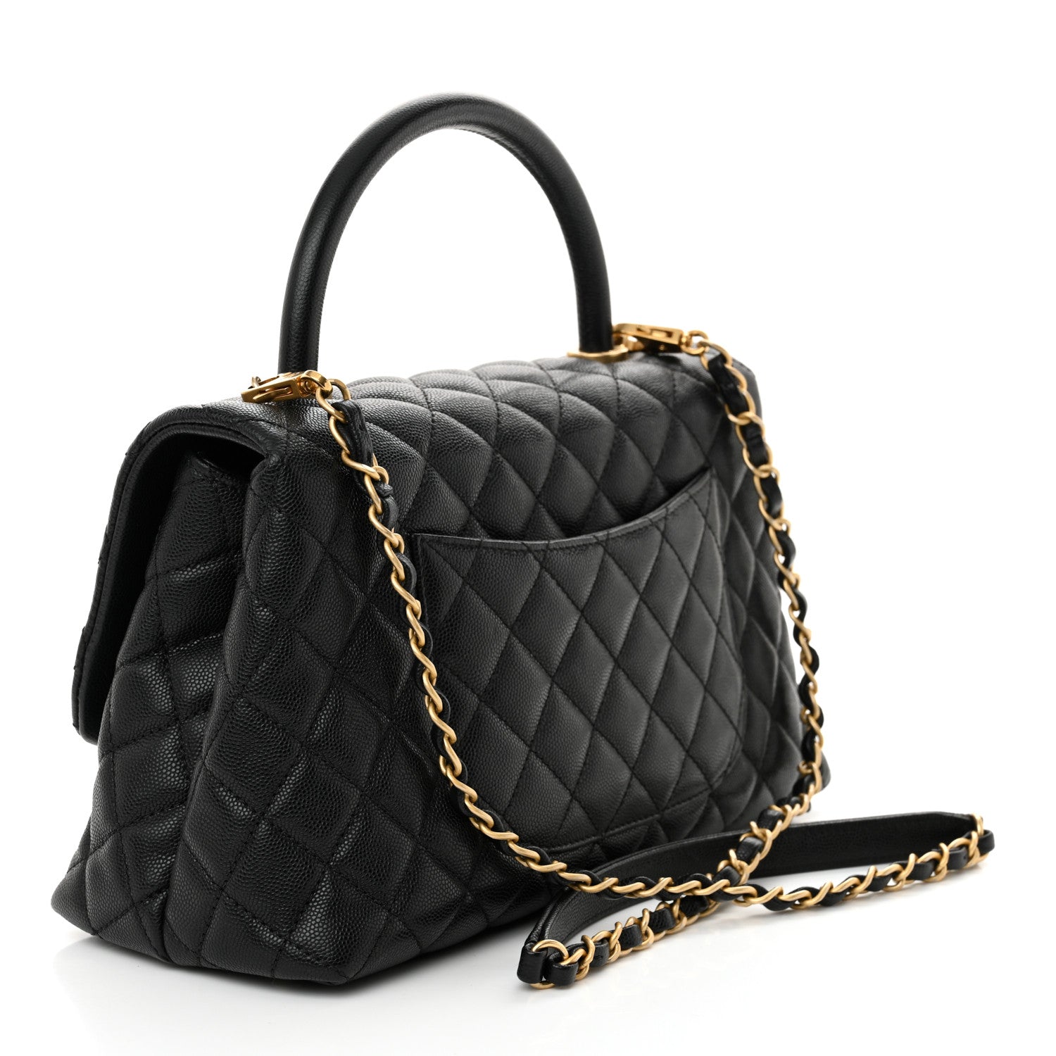 Chanel Caviar Quilted Small Coco Handle Flap Black 3 of 10