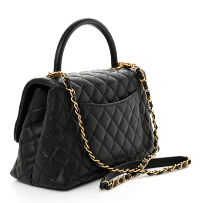 Chanel Caviar Quilted Small Coco Handle Flap Black 3 of 10
