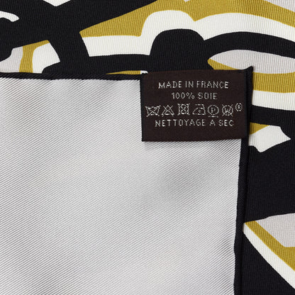 Hermes Silk Brides De Gala Shadow Scarf 90 Beige Ebene Jaune 3 of 4