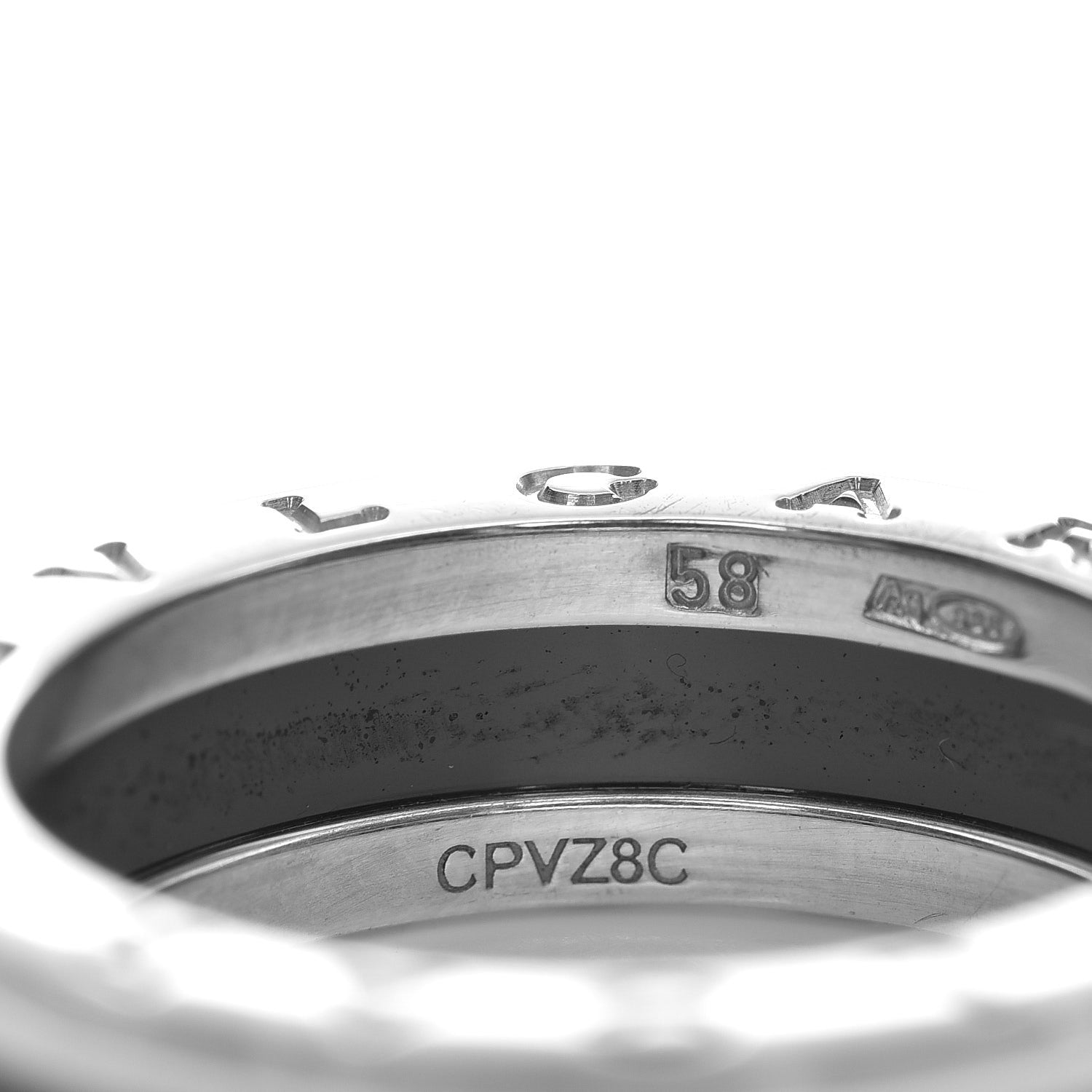 Bulgari Sterling Silver Ceramic Save The Children One-Band Ring 58 8.25 5 of 6