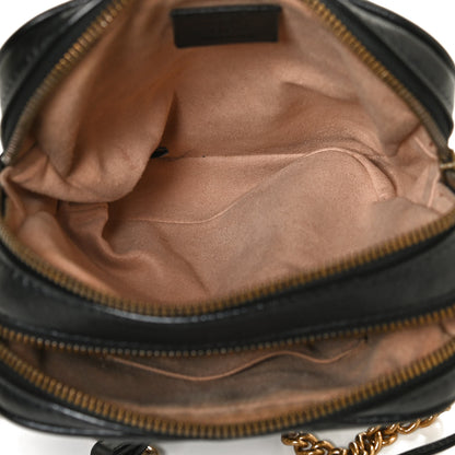 Gucci Azalea Calfskin Matelasse Diagonal Tall GG Marmont Crossbody Bag Black 5 of 12