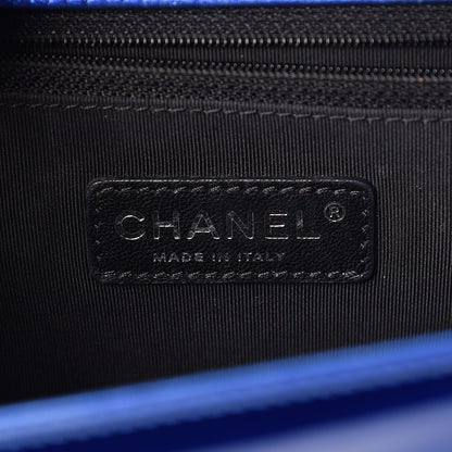 Chanel Metallic Patent Calfskin New Medium Boy Flap Blue 6 of 17