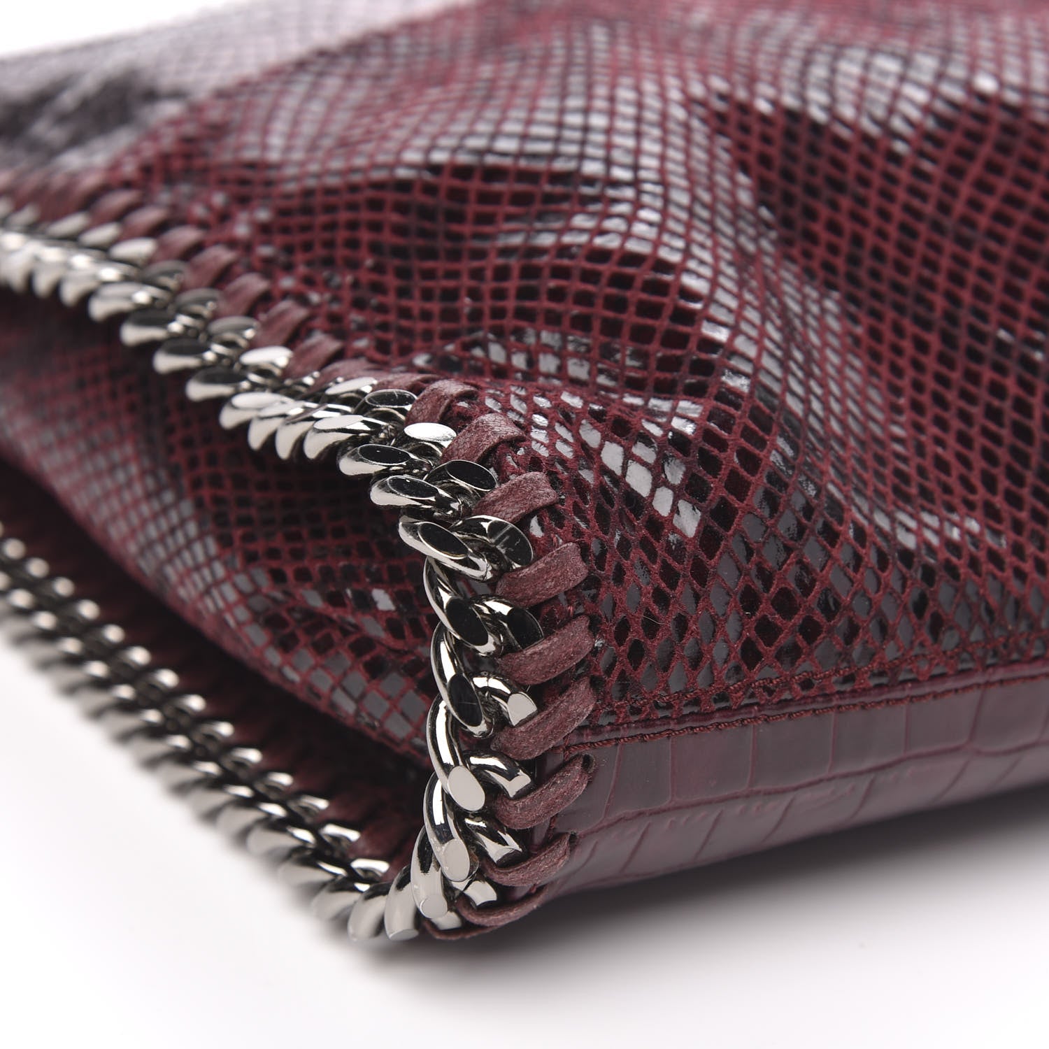 Stella McCartney Eco Python Croc Small Falabella Fold Over Tote Red 8 of 9